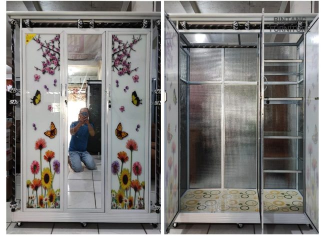 Lemari-Kaca-Aluminium Lemari pakaian aluminium